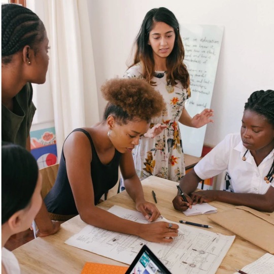 Entrepreneurs taking action  in a business meeting