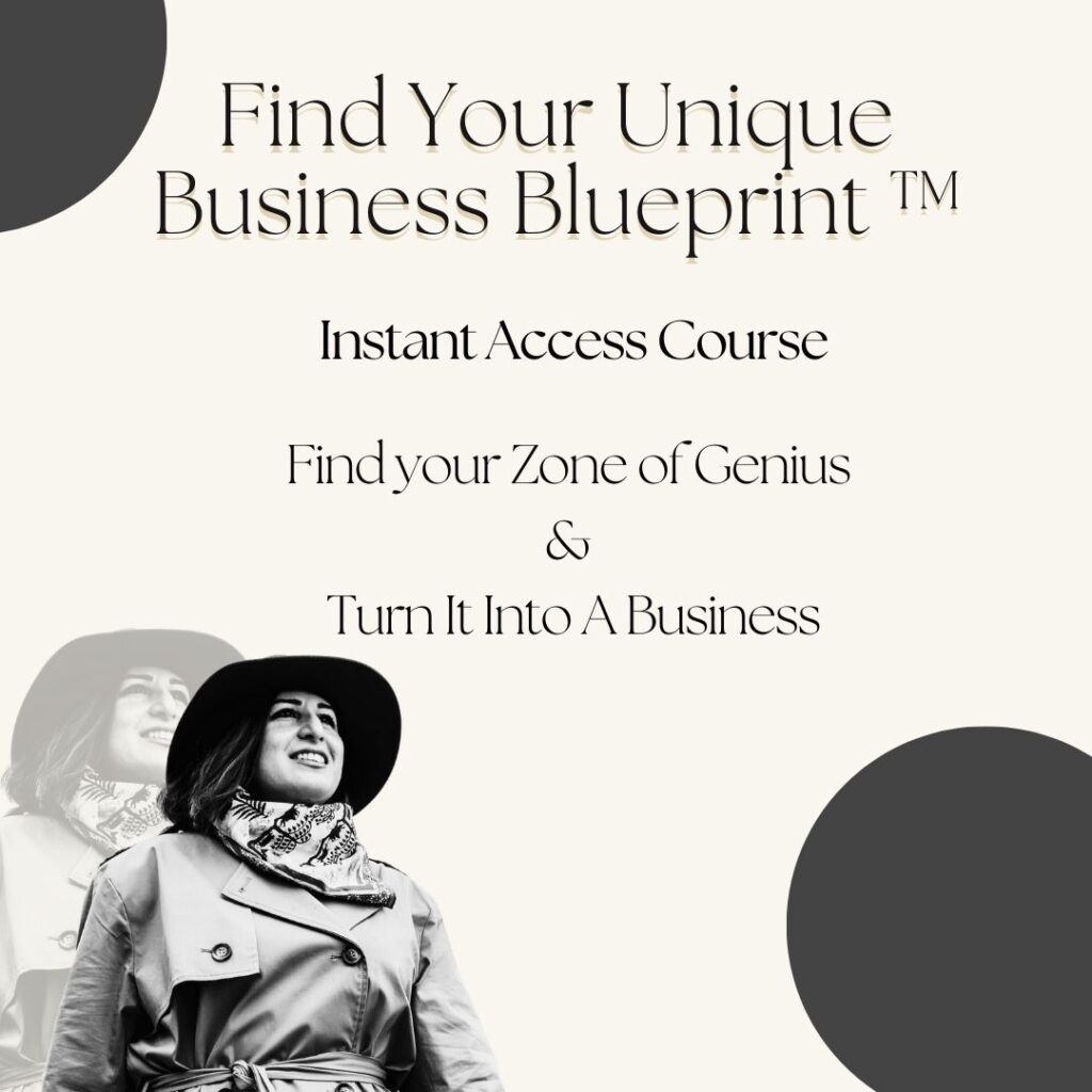 Business course for entrepreneurs :The Unique Business Blueprint course by Sara Mobarhanfard Business Coach